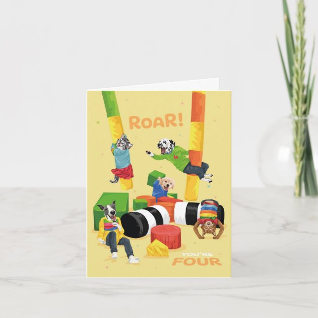 Carte Dotty Dog Soft Play Rugit Tu as Quatre ans (Devant)