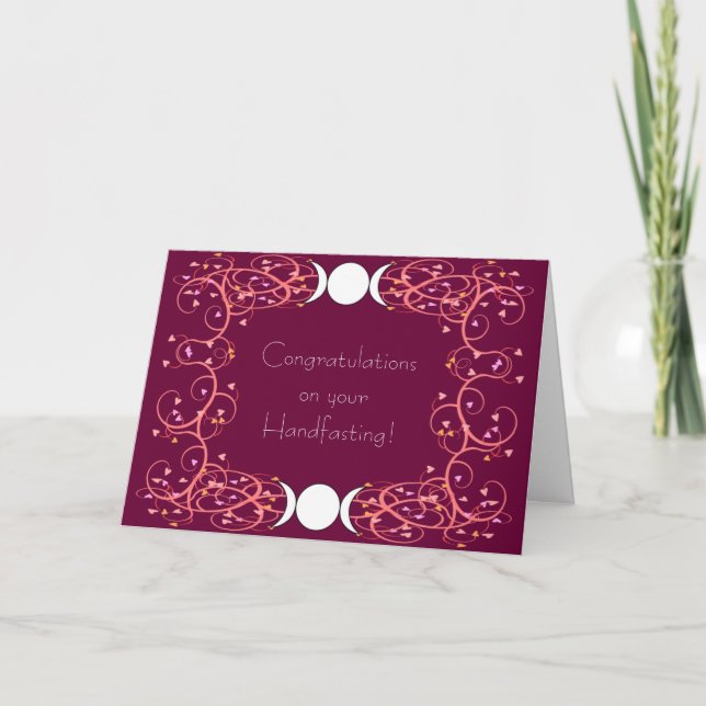 Carte Double 3 en 1 Lesbiennes Wiccan Mariage Félicats (Devant)