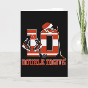 Carte Double chiffres 10 ans Anniversaire Hockey 10ème a