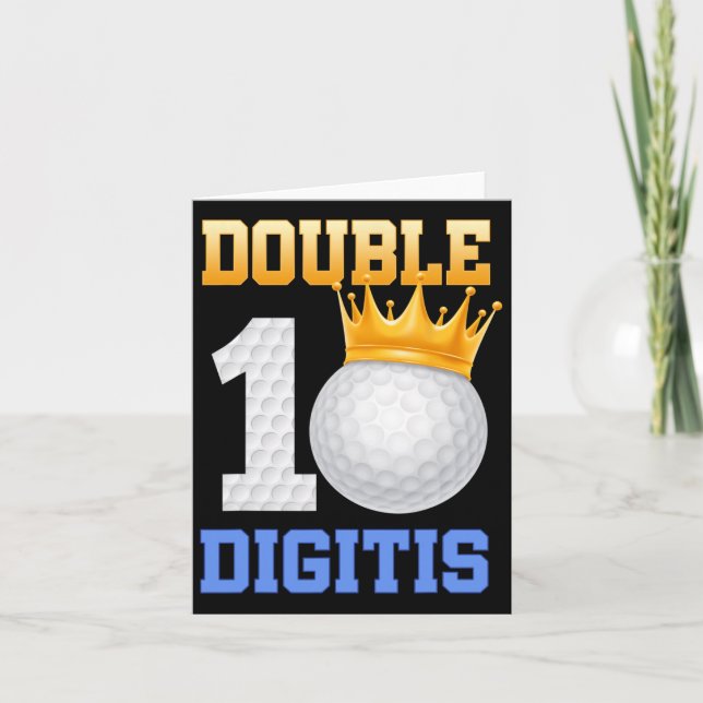Carte Double chiffres 10e anniversaire 10 ans Golfer Gol (Devant)