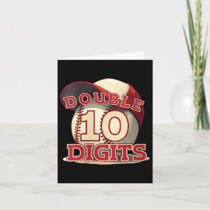 Carte Double chiffres femmes baseball Lover 10 ans Bo