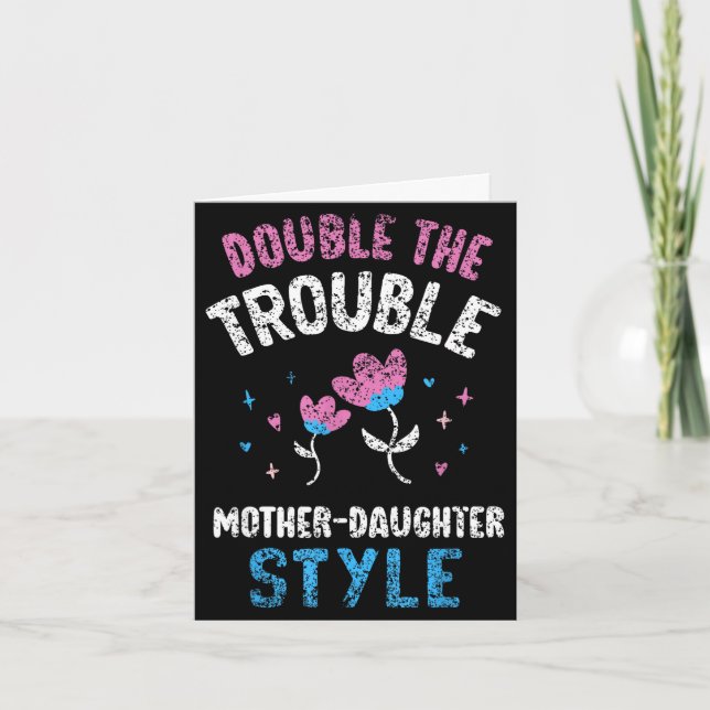Carte Double problème style mère-fille mère (Devant)