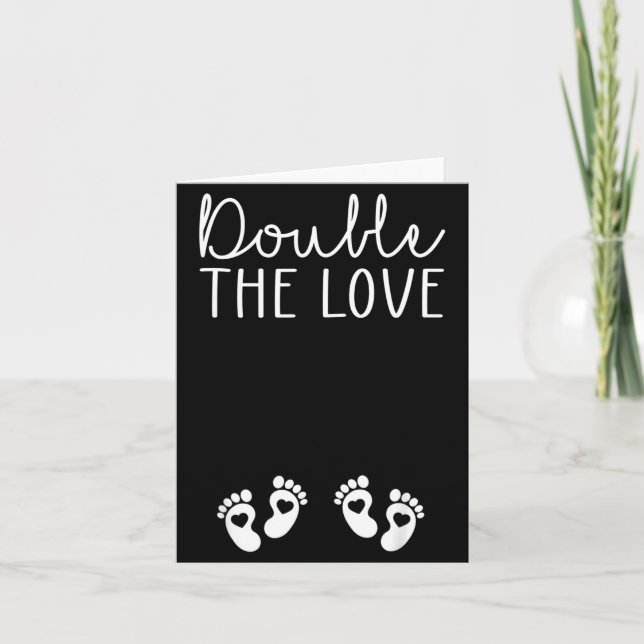 Carte Double The Love Valentines Day Twin Pregnancy Anno (Devant)