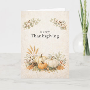 Carte Douce Citrouille de Thanksgiving Rustique Neutre