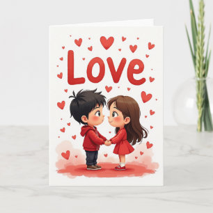 Carte Douce Cœurs Mignons