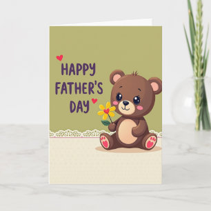 Carte Douce de Fête des Pères en Peluche