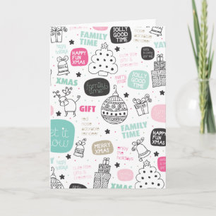 Carte douce de griffonnage de Noël mignon