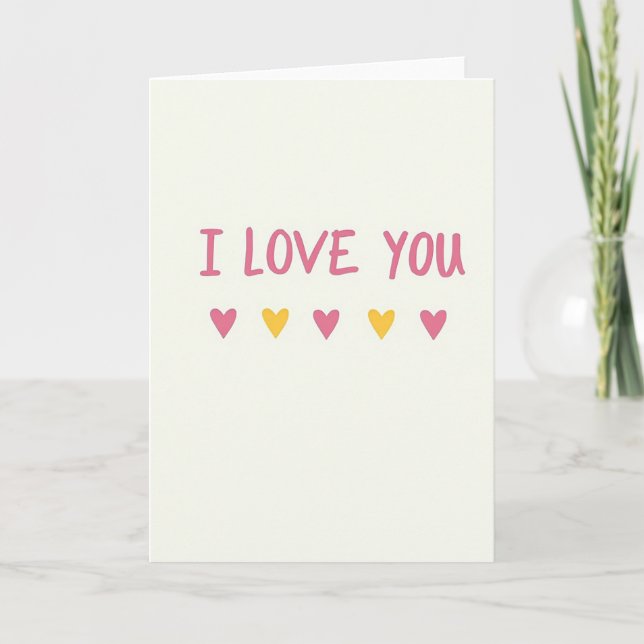 Carte Douce de Voeux 'Je T'Aime' (Devant)