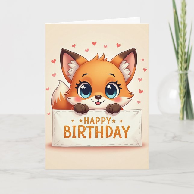 Carte Douce Fennec aux Yeux Bleus (Devant)