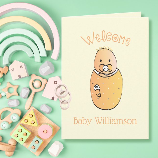 Carte Douce Fête de Naissance de Bébé Jaune Dessin Animé (Créateur téléchargé)