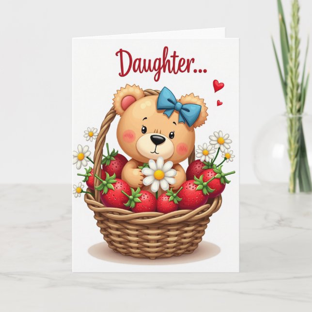 Carte Douce Fille Fraises (Devant)