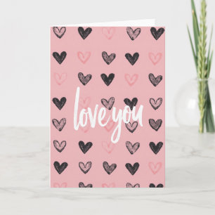 Carte Douce Love You Coeurs