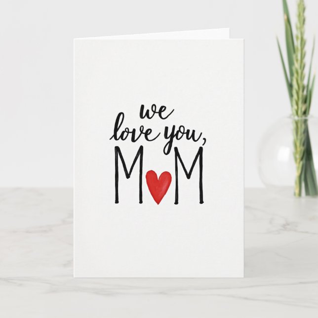 Carte Douce Maman Cœur Vermillon (Devant)