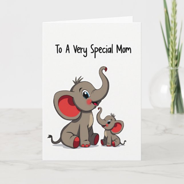 Carte Douce Maman Éléphant (Devant)
