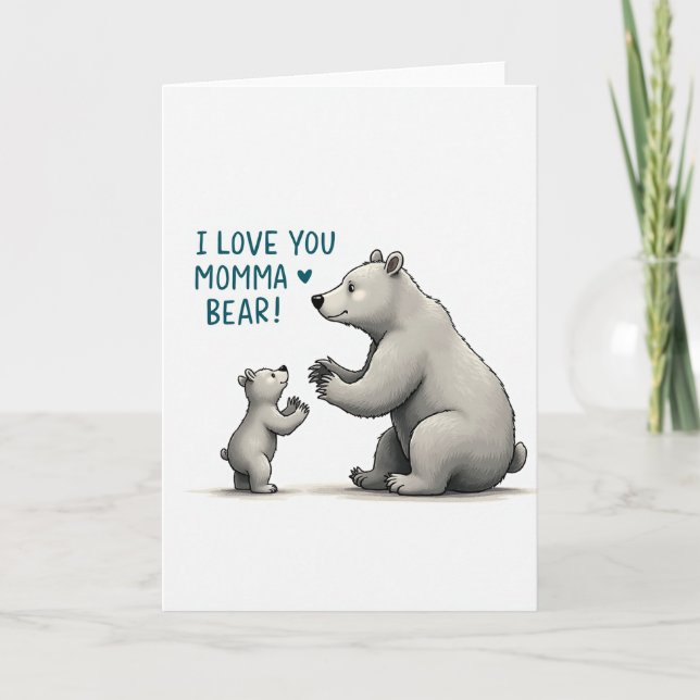 Carte Douce Maman Ourse (Devant)