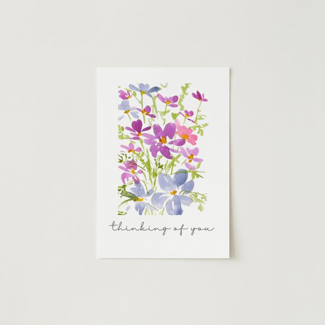 Carte Douce pensée pour vous aquarelle florale  (Créateur téléchargé)
