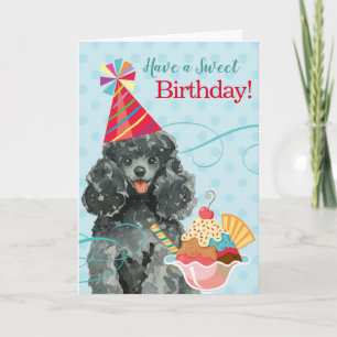 Carte Douce Poodle Jouet d'anniversaire