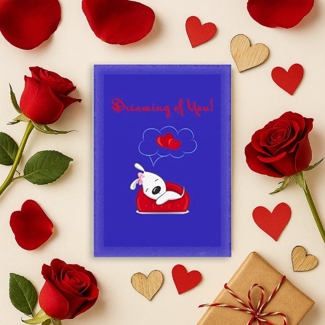 Carte Douce Rêve Bleu d'Amour de Chien (Créateur téléchargé)