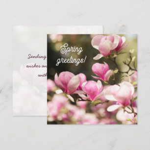 Carte Douce salutation printanière Magnolia rêveuse