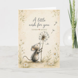 Carte Douce Souris Wish   En pensant à toi