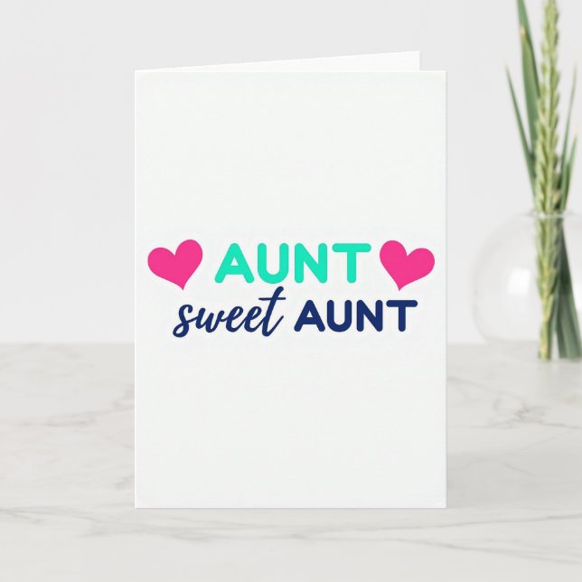 Carte Douce Tante Fuchsia Cœur (Devant)