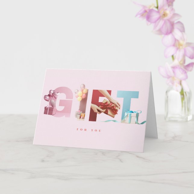 Carte Douce Typographie de Photo d'Anniversaire Cadeau R (Orchidée)