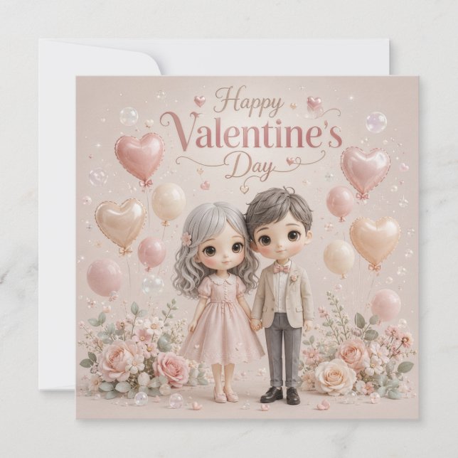 Carte Douces Chuchotements en Rose Pastel (Devant)