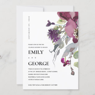 CARTE DOUCHE EN COUPLE FLORAL LILAC PEACH PURPLE