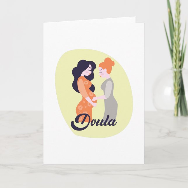 Carte Doula Avec Femme Enceinte Cadeau Merci (Devant)