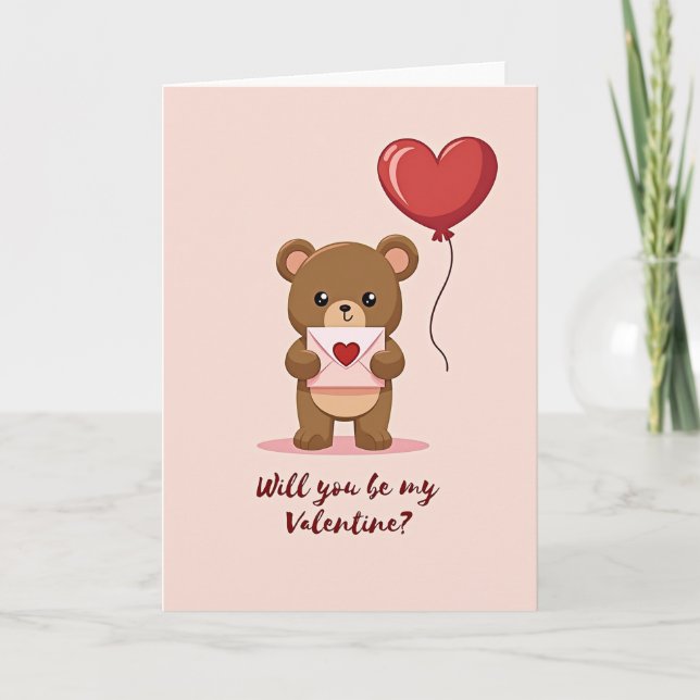 Carte d'ours Be My Valentine (Devant)