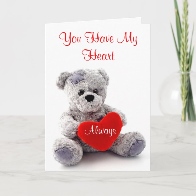 Carte d'ours cardiaque Valentine (Devant)