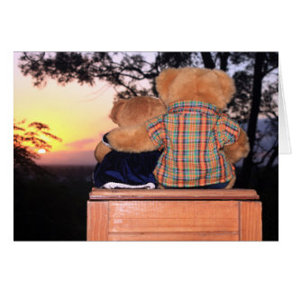 Carte d'ours de coucher du soleil