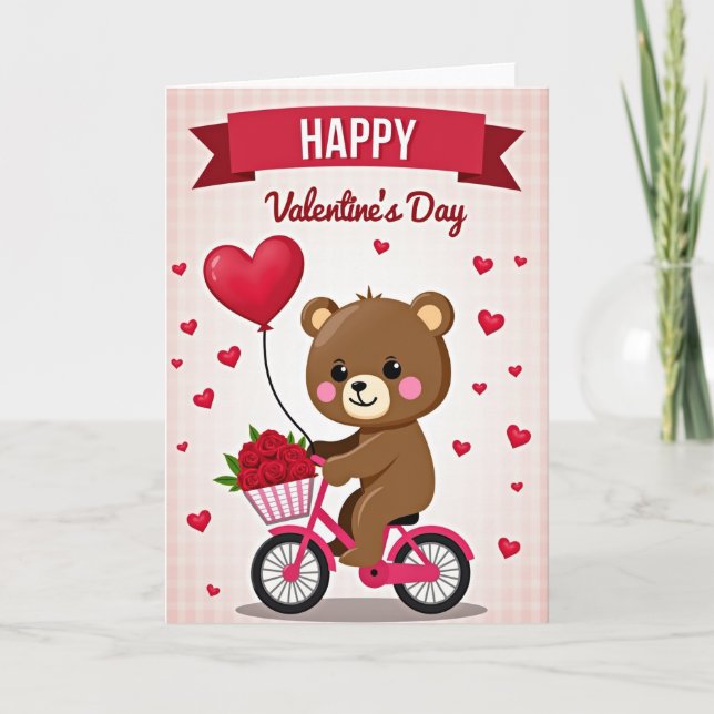 Carte d'ours de la Saint-Valentin Joyeuse (Devant)