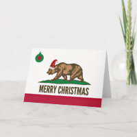 Carte d'ours de Noël Joyeux State of California