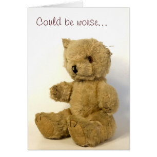 Carte d'ours en peluche battue