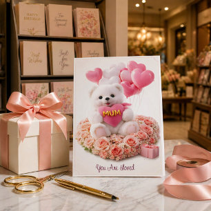 Carte d'ours en peluche pour la fête des mères   «