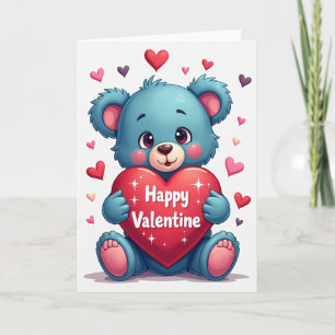 Carte d'ours en peluche pour la Saint-Valentin