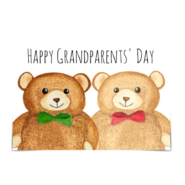 Carte d'ours grand-parent "Joyeux Grand-parents" (Créateur téléchargé)