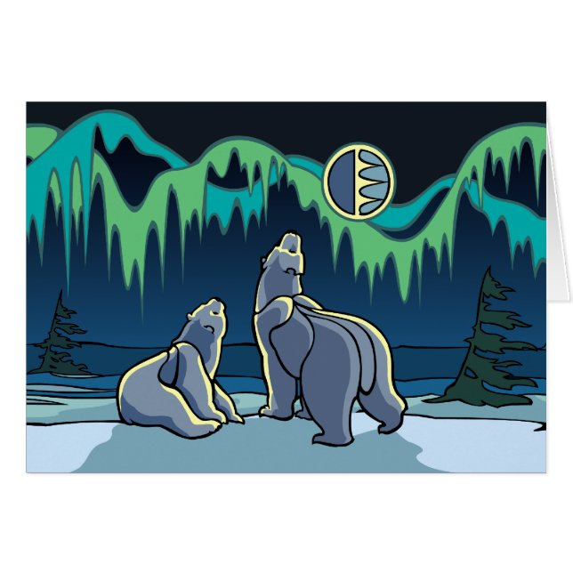 Carte d'ours polaire Cartes blanches de l'ours Car (Devant horizontal)