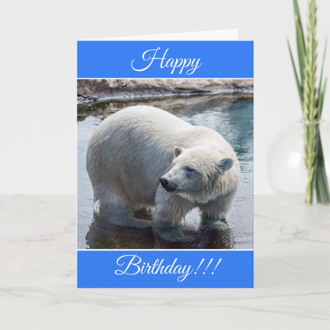 Carte d'ours polaire d'anniversaire personnalisée (Devant)