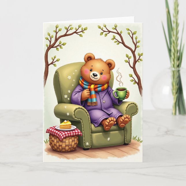 Carte d'ours pour une Fête des Pères paisible (Devant)