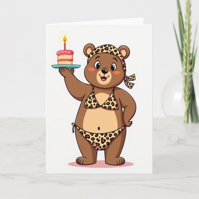 Carte d'ours tacheté joyeux (Devant)