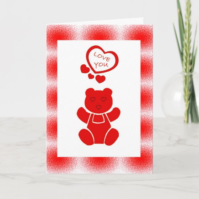 Carte d'ours Valentines (Devant)