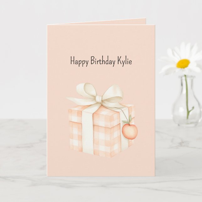 Carte Doux cadeau d'anniversaire Pêche   (Petite plante)
