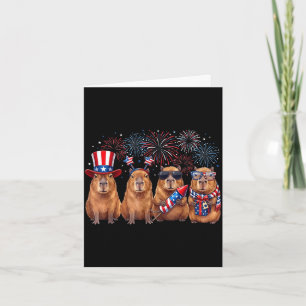 Carte Doux capybara patriotique américain hommes femmes