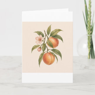 Carte Doux comme une pêche | Conception botanique vintag