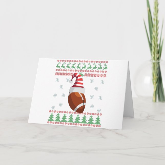 Carte Doux de Noël moche Rugby Sport Amateurs Cadeau (Devant)