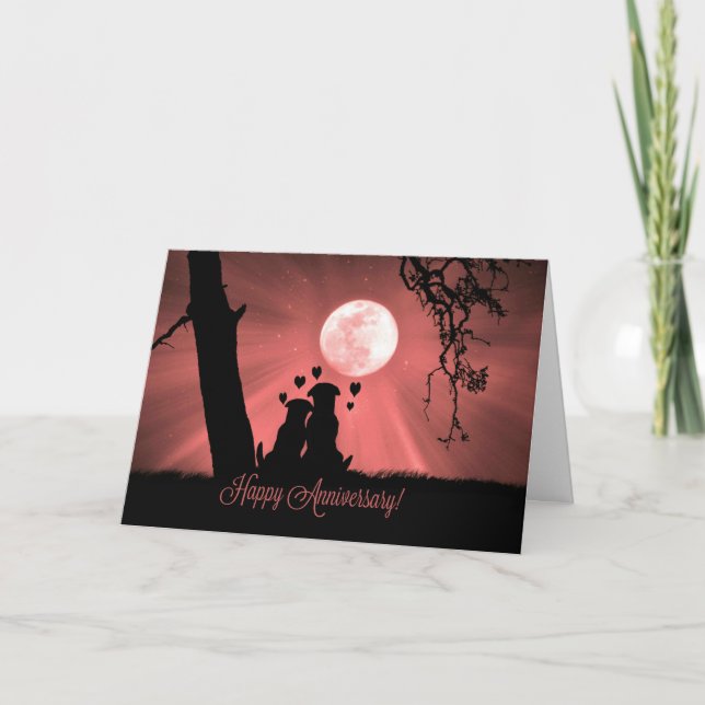 Carte Doux et joyeux chien d'amour pour les chiots (Devant)