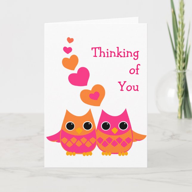 Carte Doux hiboux d'amour (Devant)
