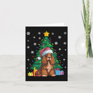 Carte Doux moche Xmas Lumières Arbre Er Chien Espagnol P